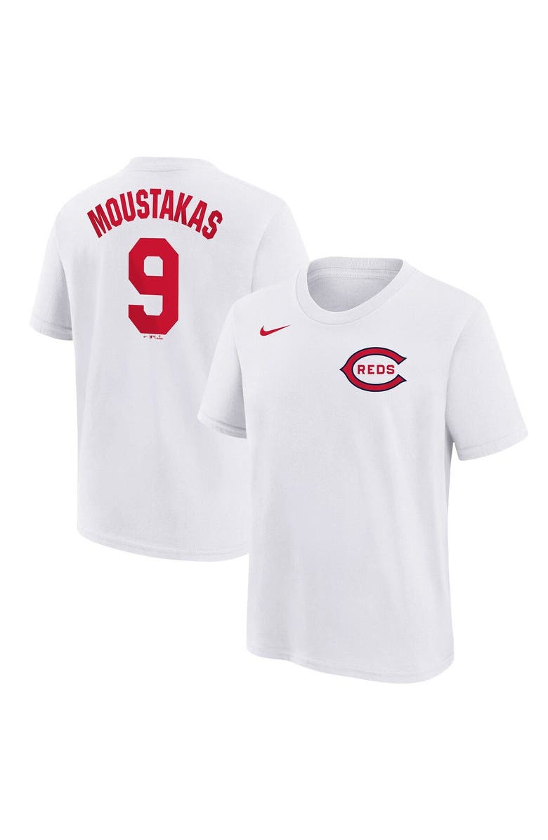 Nike Youth Nike Mike Moustakas White Cincinnati Reds 2022 Field of Dreams Name & Number T-Shirt, Main, color, 