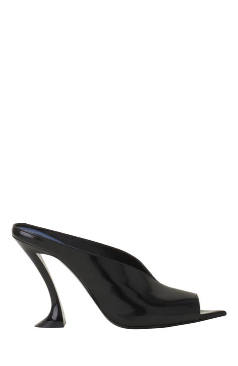 Midnight Step Mule In Patent Leather