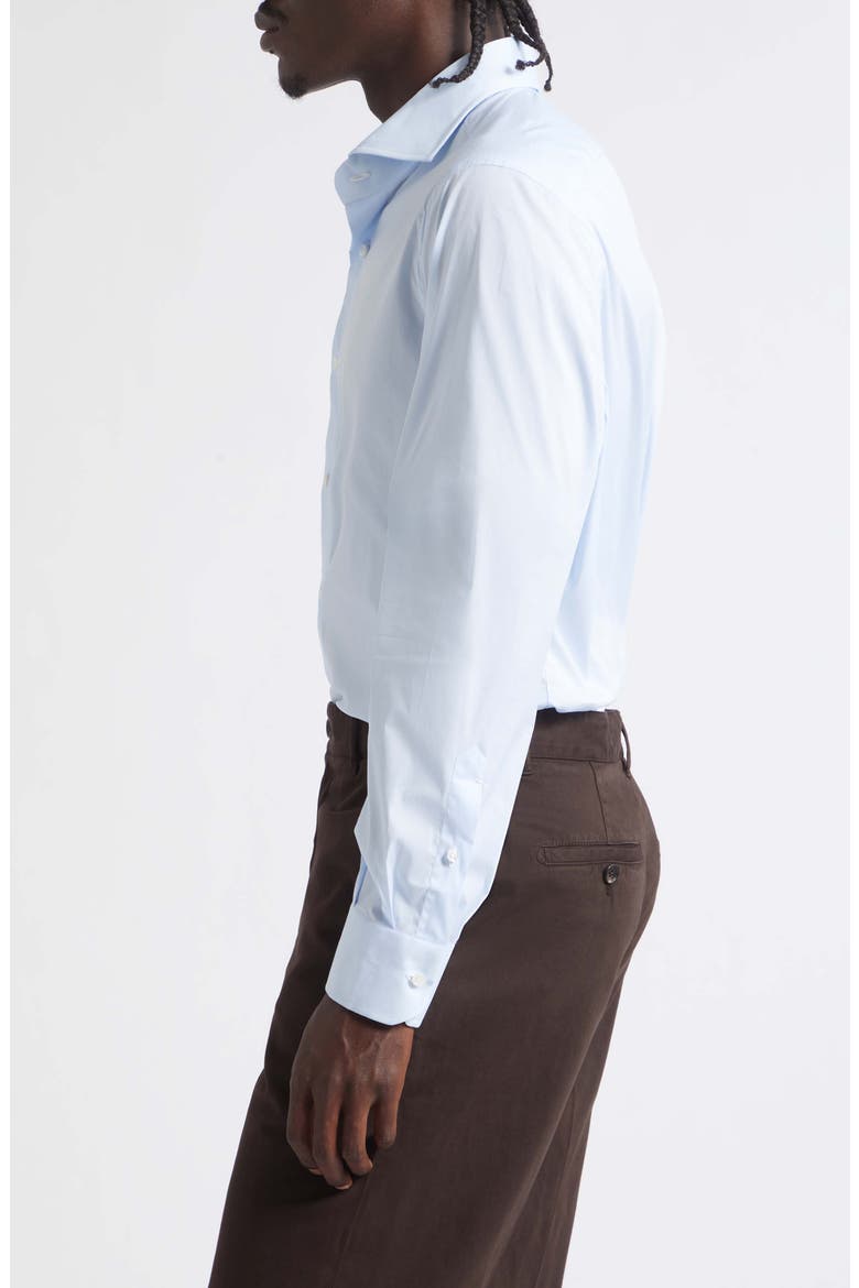 Stretch Cotton Button-Up Shirt, Alternate, color, LIGHT BLUE
