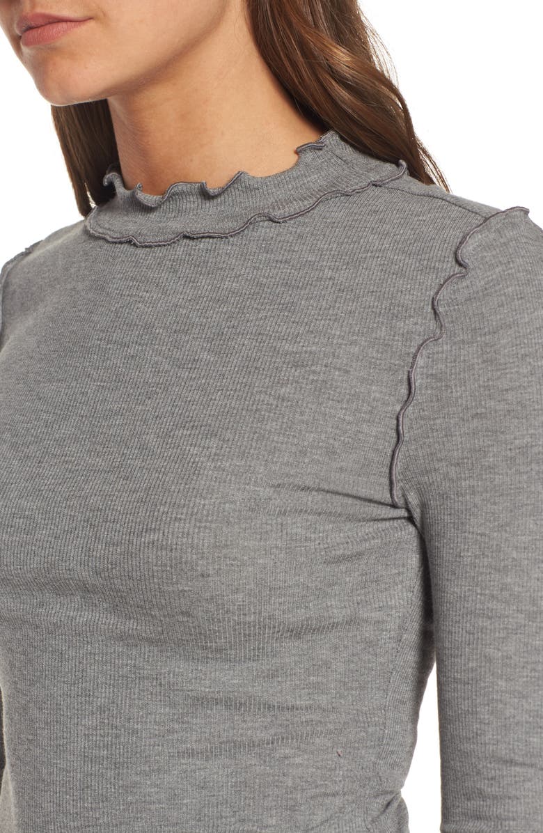 Hinge Long Sleeve Ruffle Tee, Alternate, color,