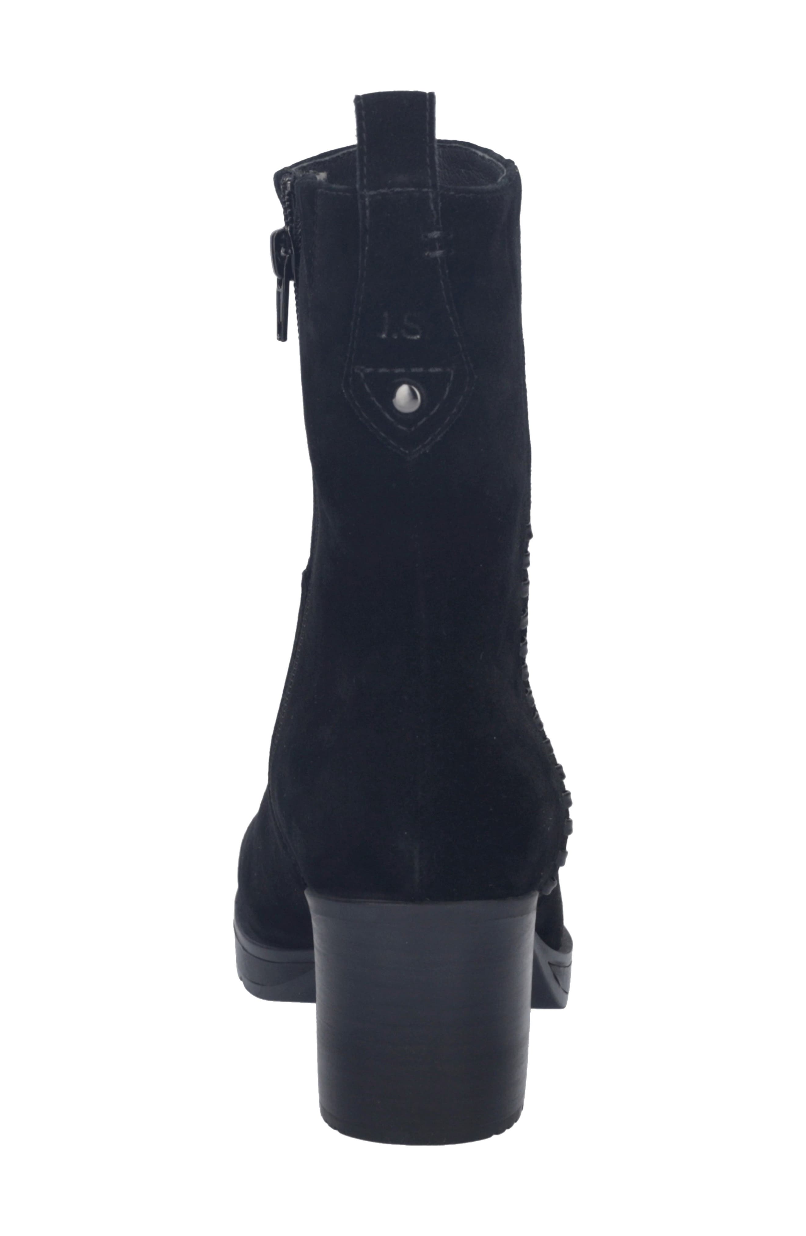 Gloria 10 Leather Bootie, Alternate, color, BLACK