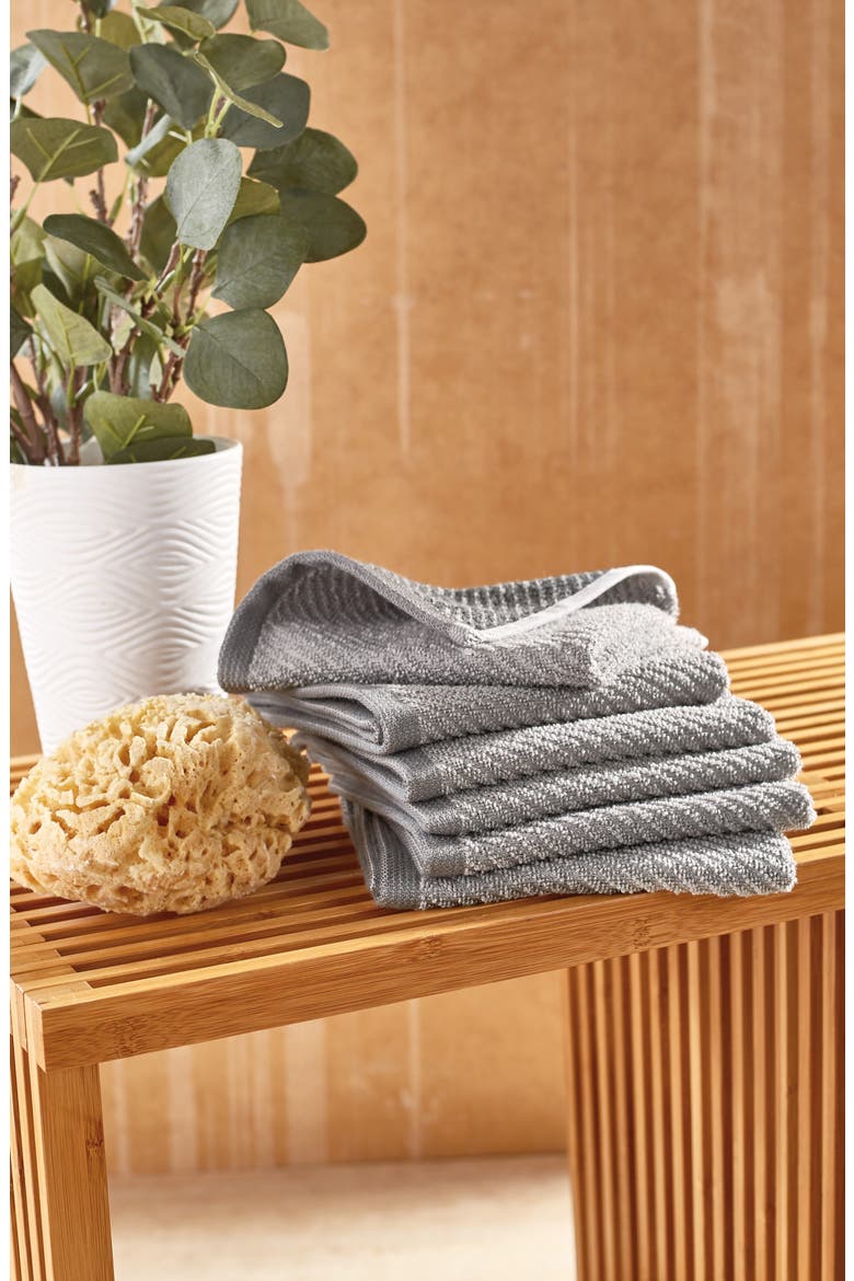 Refresh Charcoal 6-Pack Washcloths, Alternate, color, GREY