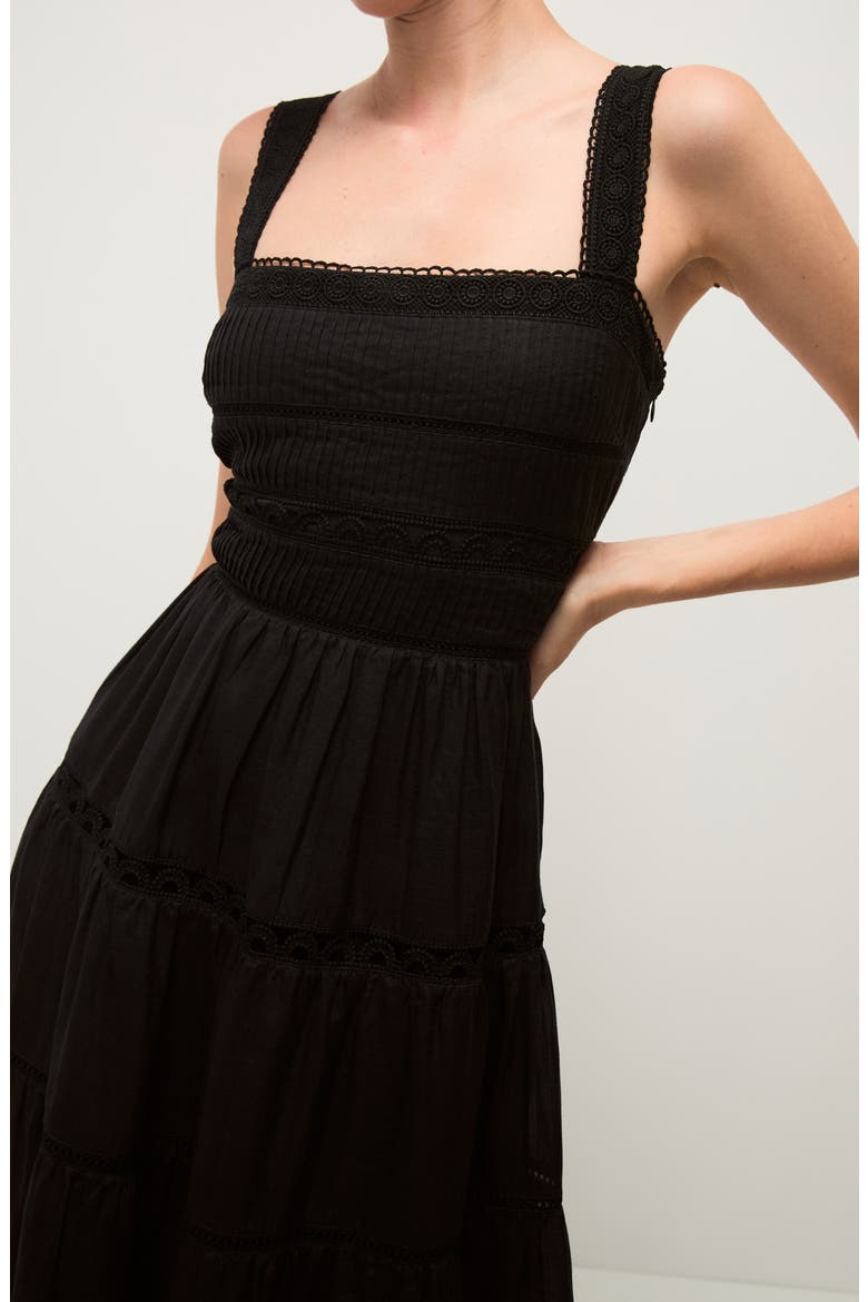 Lucien Picot Trim Lace Inset Dress, Alternate, color, BLACK