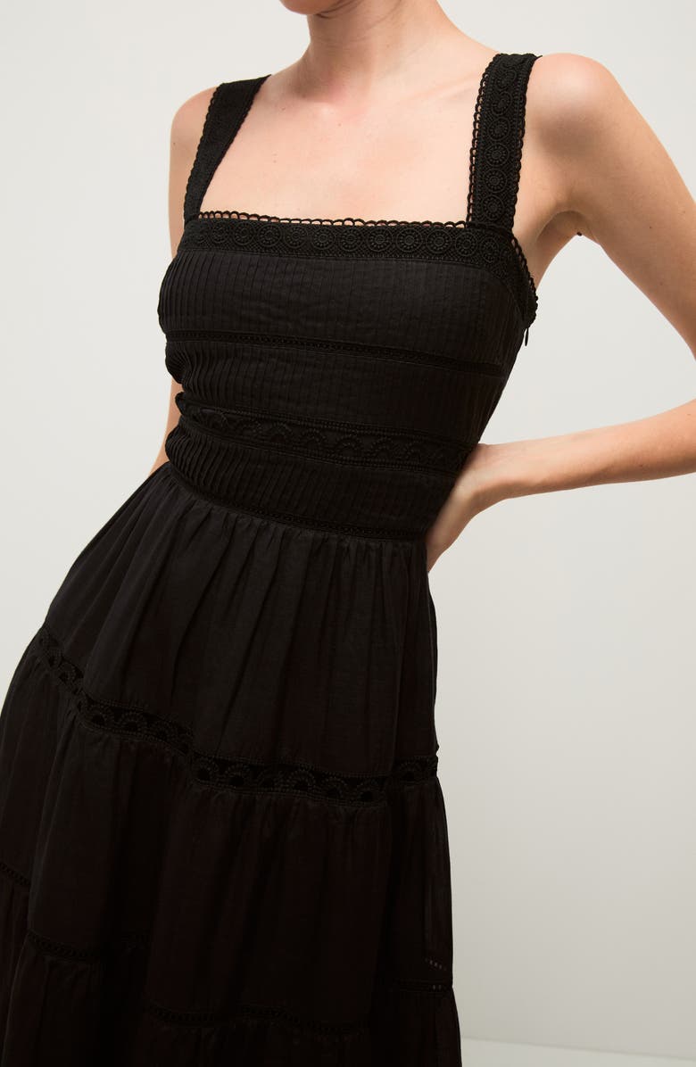 Veronica Beard Lucien Picot Trim Lace Inset Dress, Alternate, color, 