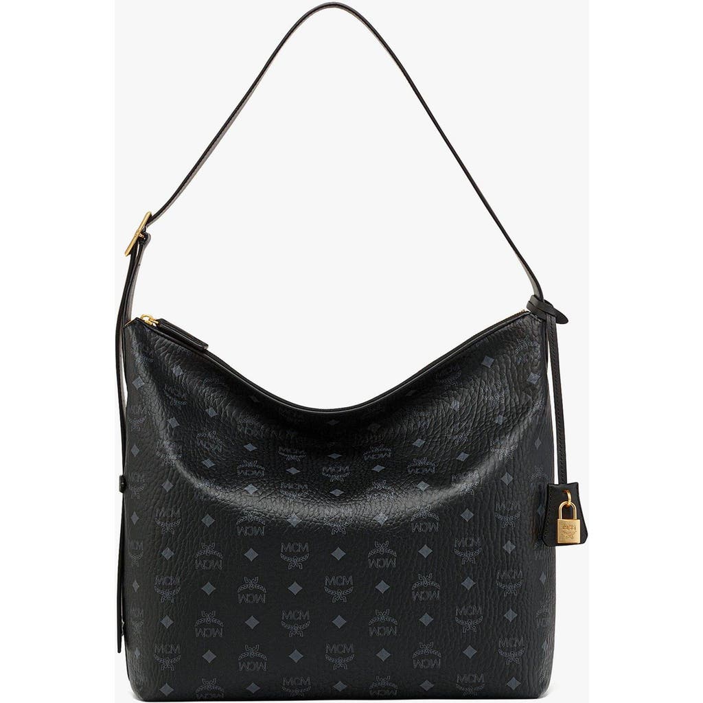 Mcm Large Aren Homeless Shoulder Bag In Black