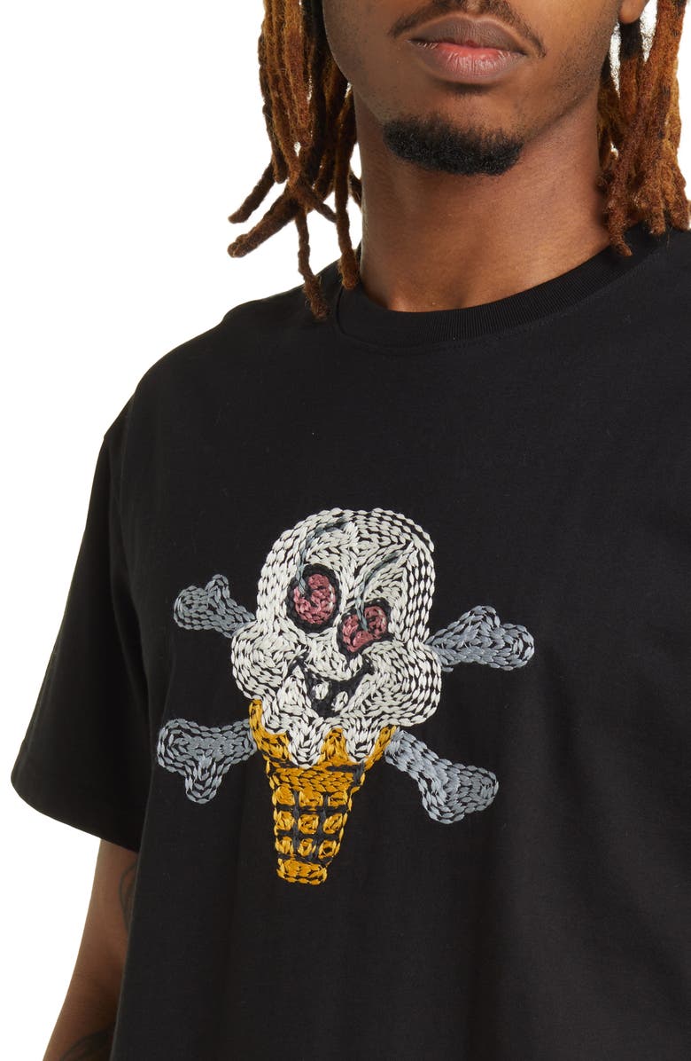 ICECREAM Cherry Face Embroidered T-Shirt, Alternate, color,
