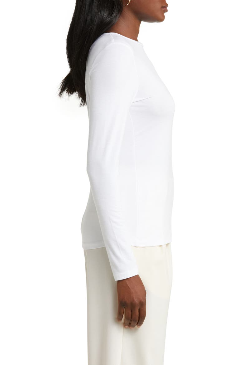 Crewneck Long Sleeve T-Shirt, Alternate, color, BRIGHT WHITE