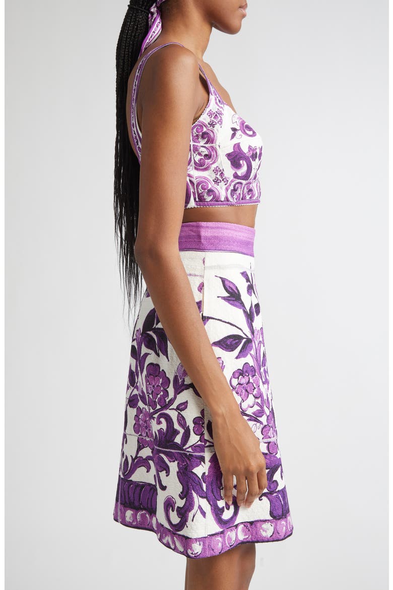 Majolica Print Bustier Top, Alternate, color, IP3TN MIX MAIOLICA VIOLA