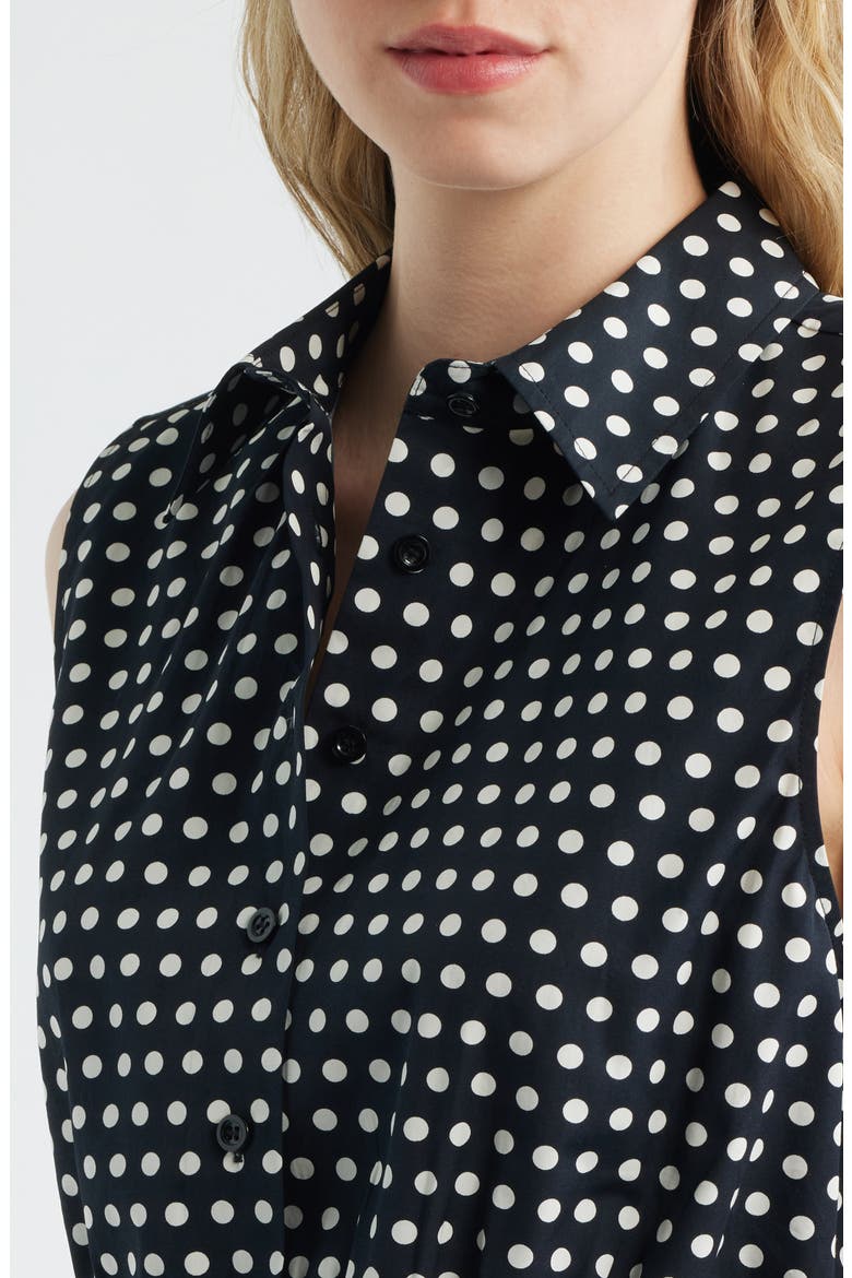 The Polka Dot Sleeveless Crop Shirt, Alternate, color, BLACK MULTI