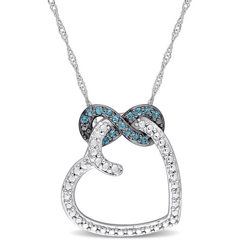 Gemstone Infinity Heart Necklace 10K