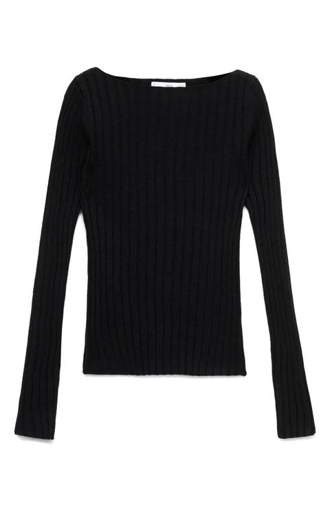 Boat Neck Rib Sweater (Regular & Plus)