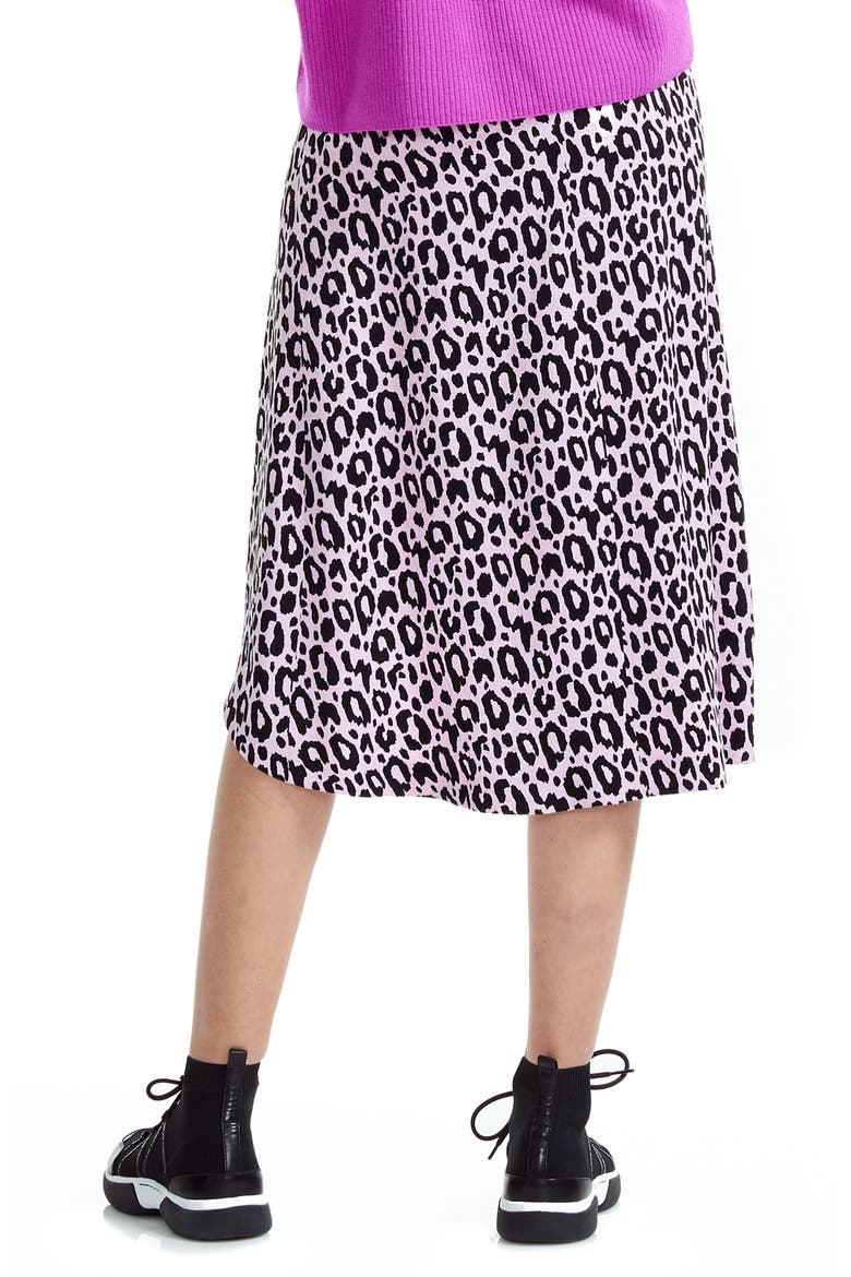 Jipanta Leopard Print Side Slit Skirt, Alternate, color, PINK
