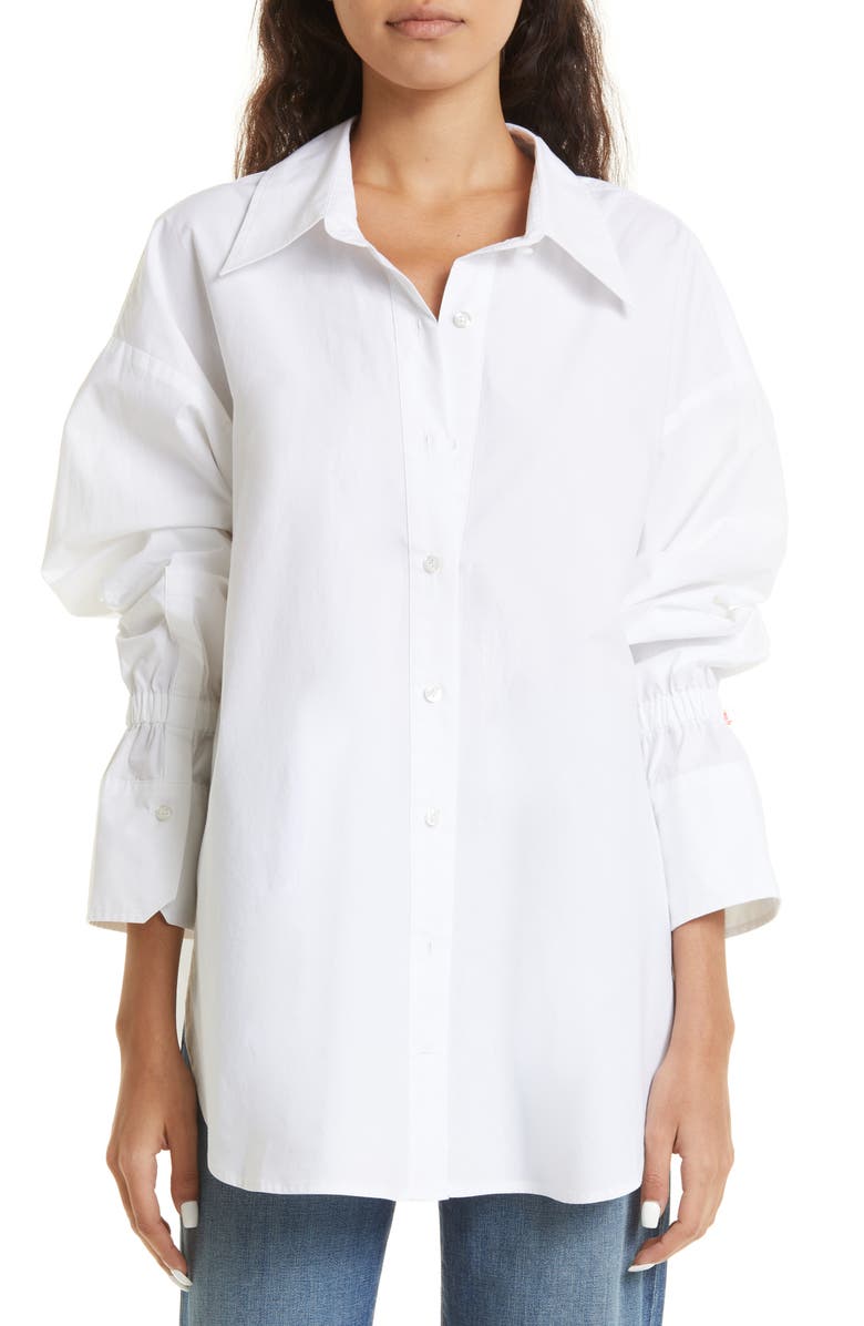 A.L.C. Monica Oversize Bell Sleeve Cotton Button-Up Shirt, Main, color, 