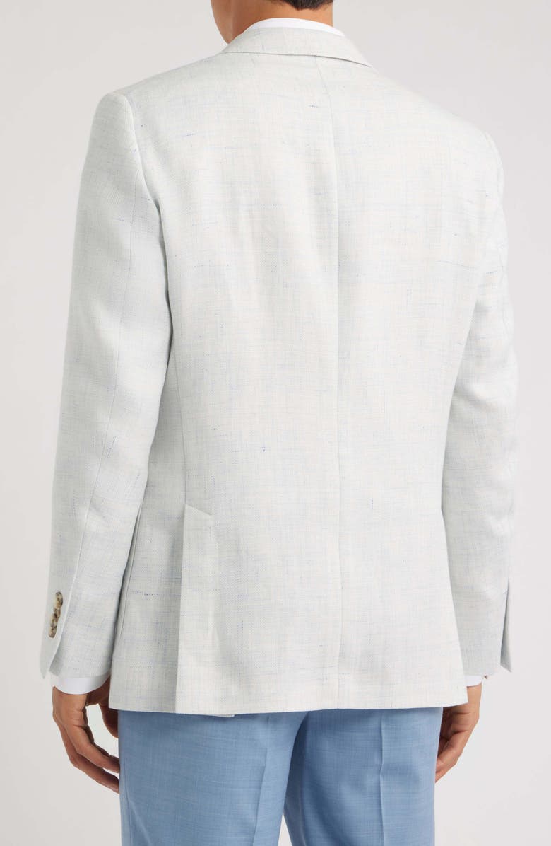 Peter Millar Hyperlight Soft Light Blue Mélange Wool & Linen Blend Sport Coat, Alternate, color, Light Blue