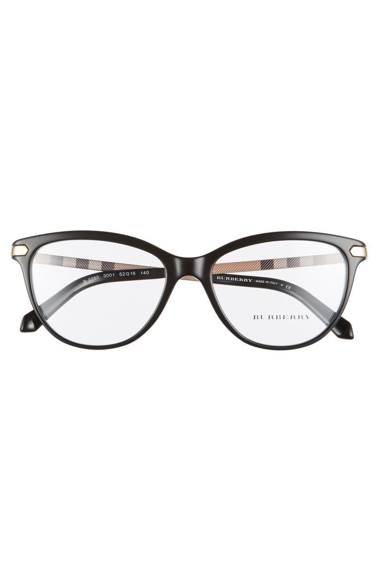 Burberry 52mm Check Temple Optical Glasses, Alternate, color,
