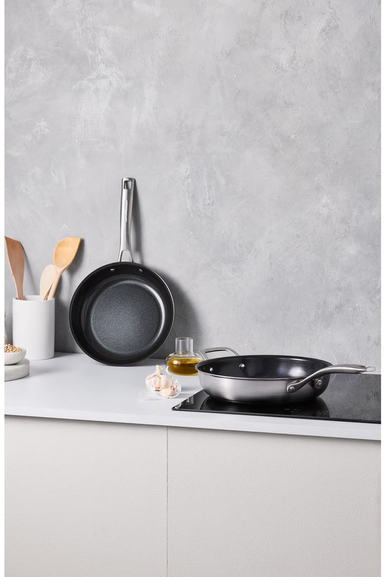 Essential Stainless Steel Set of 2 Nonstick Frying Pans, Alternate, color, STAINLESS STEEL