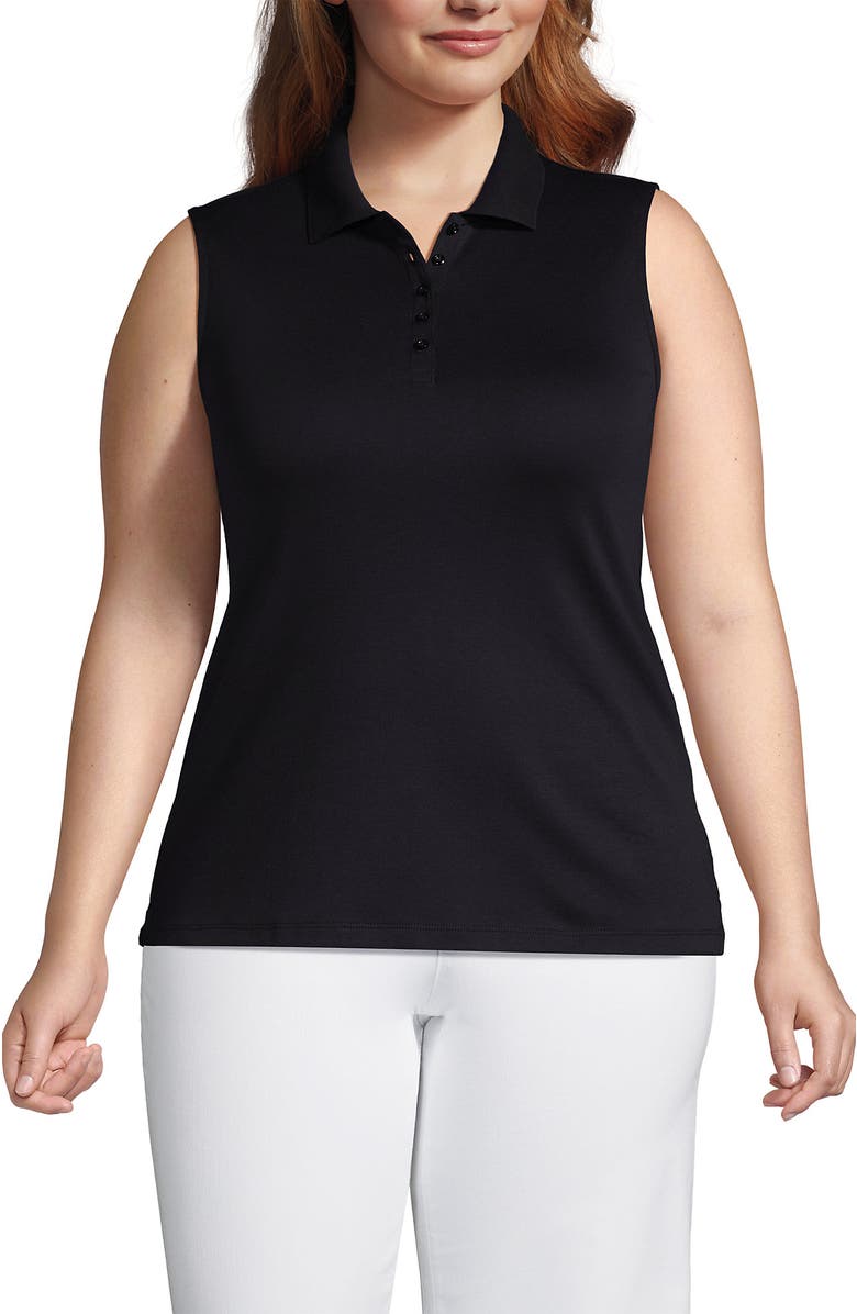 Lands' End Supima Cotton Polo, Main, color, Black