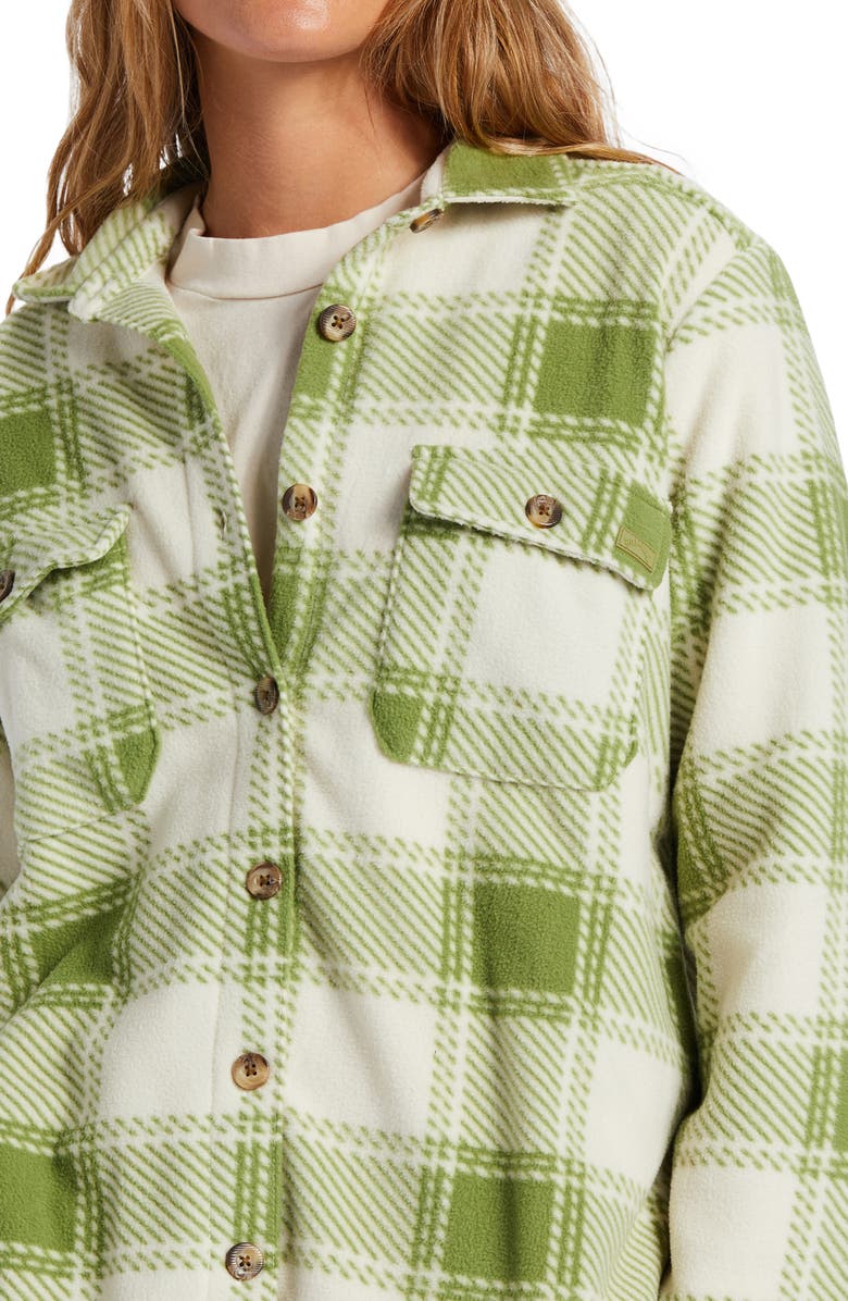 Billabong Forge Fleece Shirt Jacket, Alternate, color, Green Eyes