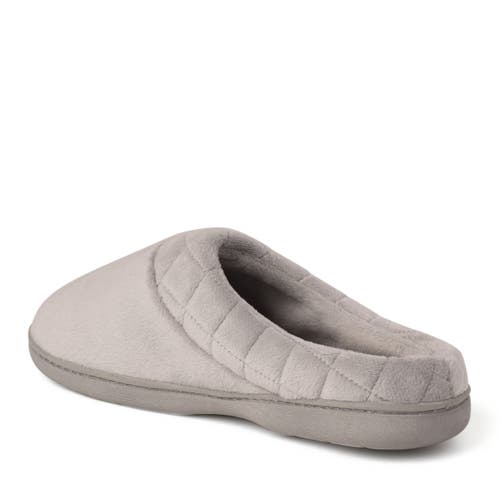 Dearfoams Darcy Quilted Cuff Velour Clog Slipper In Sleet