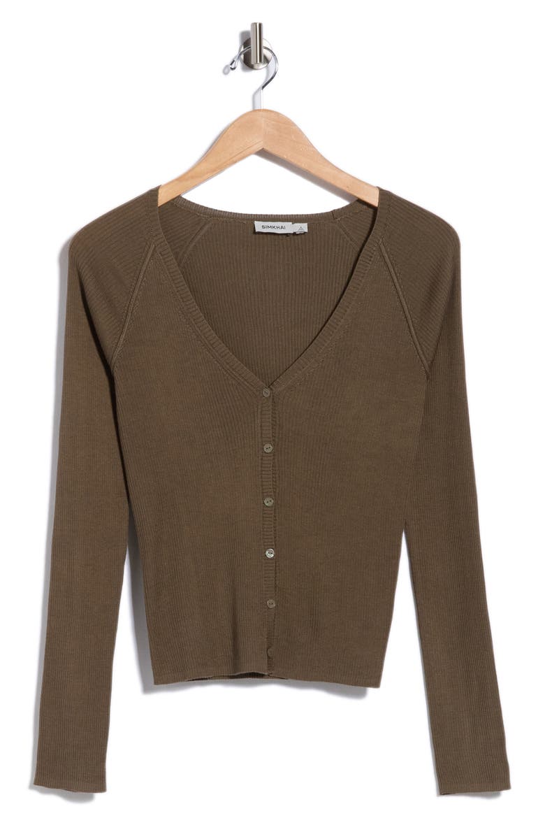 Darlene Silk & Cashmere Cardigan, Main, color, FADED OLIVE