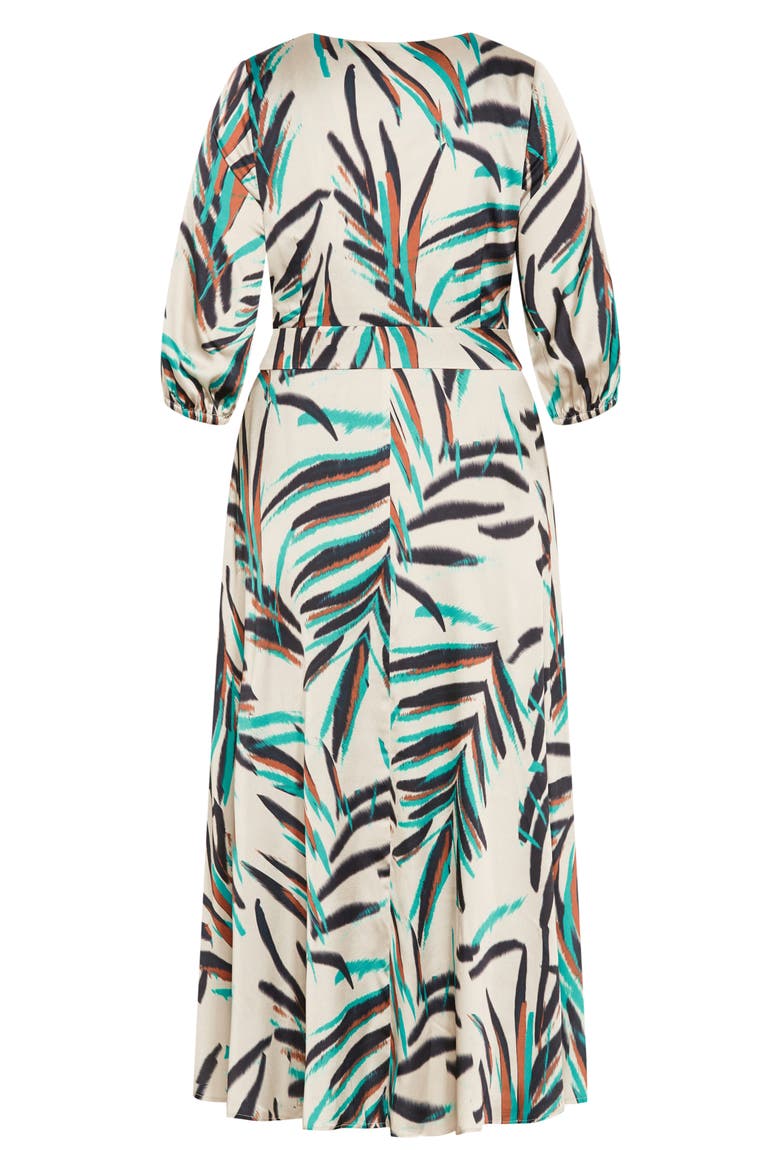 Leanna Puff Sleeve Maxi Dress, Alternate, color, NEON FOLIAGE