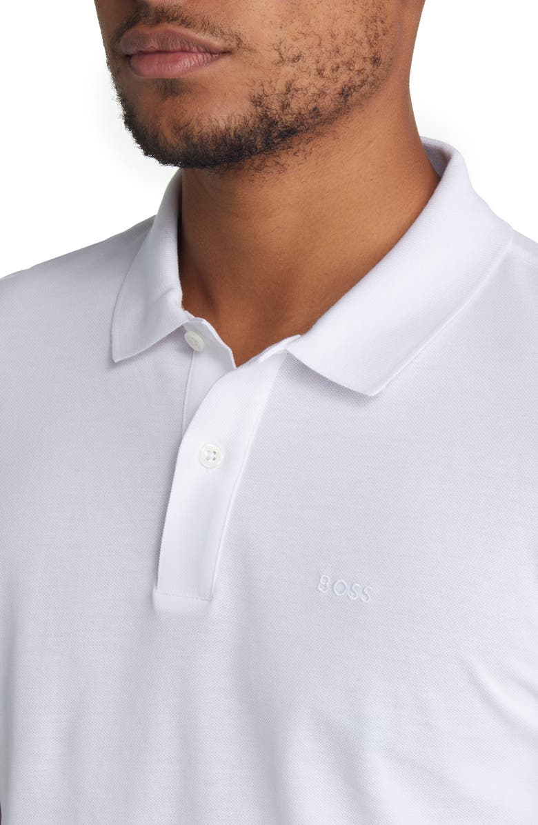 BOSS Pallas Cotton Polo, Alternate, color, White