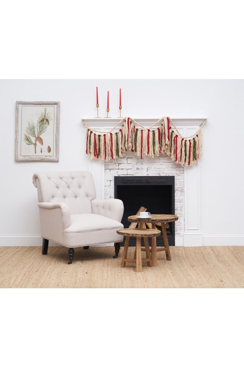70.8" Macrame Tassel Christmas Garland, Alternate, color, Beige