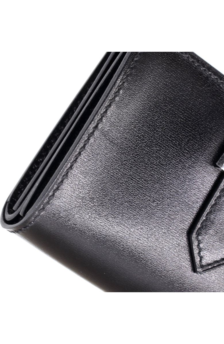 Pre-Owned Hermes Bearn Wallet Box Calf Compact, Alternate, color, Noir