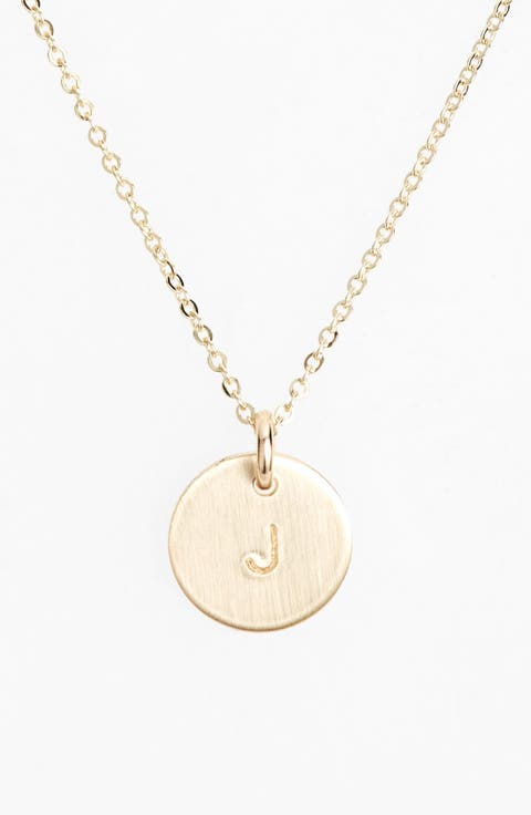 14k-Gold Fill Initial Mini Circle Necklace