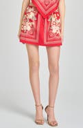 WAYF Luna Scarf Print Miniskirt
