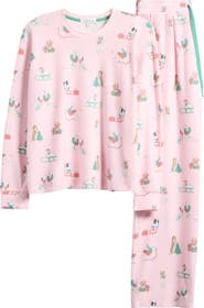 PJ Salvage Peace & Pawlidays Peachy Waffle Knit Pajamas