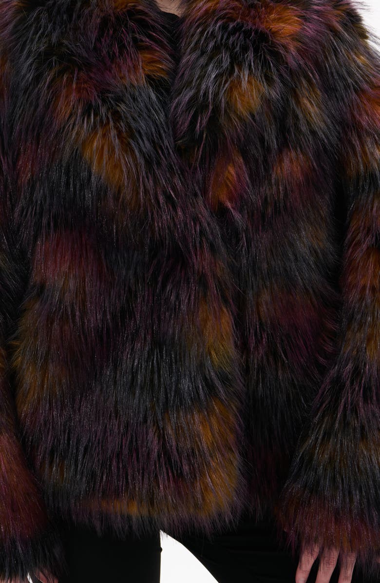 AZALEA WANG Remme Faux Fur Coat, Alternate, color, Burgundy Multi