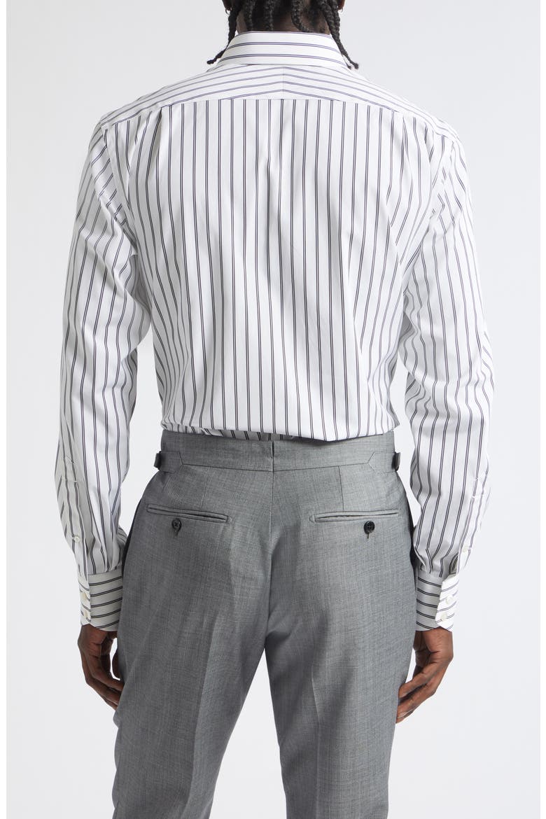 Classic Fit Stripe Cotton Poplin Button-Up Shirt, Alternate, color, OFF WHITE/ BLACK