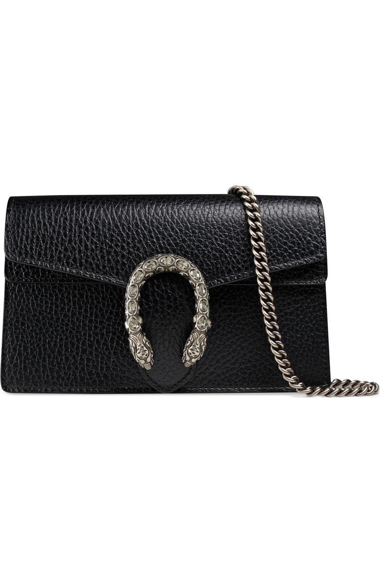 Gucci Super Mini Leather Shoulder Bag, Main, color,
