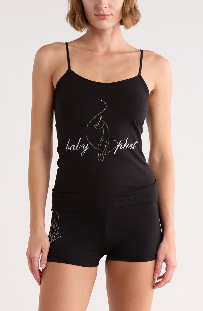 Baby Phat Seamless Logo Camisole, Main, color, Black