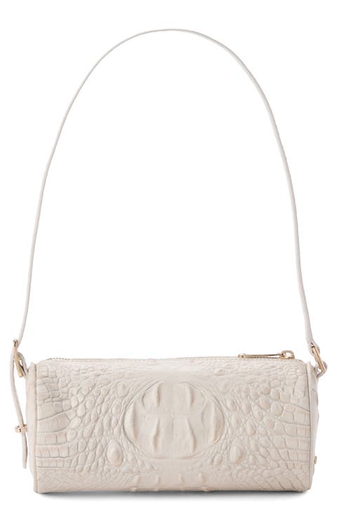 Billie Croc Embossed Leather Barrel Bag