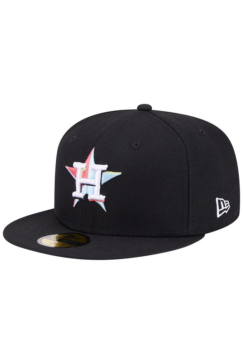 Men's New Era Black Houston Astros Multi-Color Pack 59FIFTY Fitted Hat, Alternate, color, Black