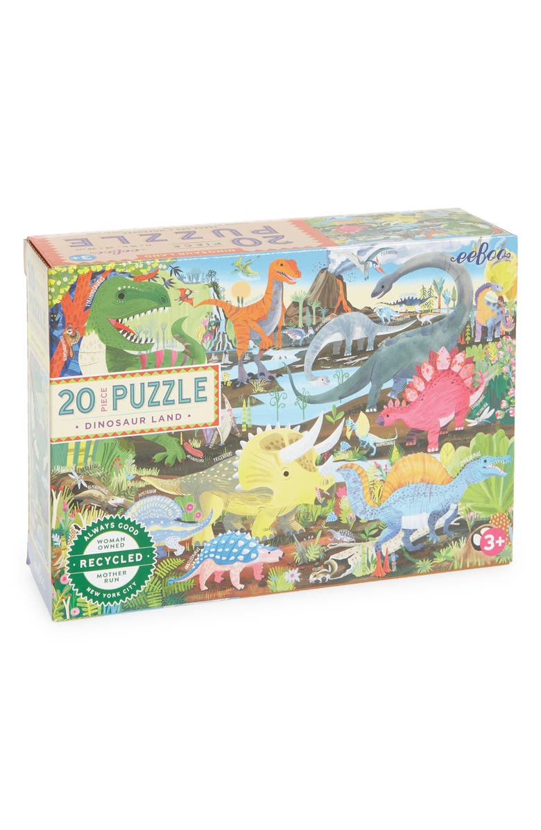 eeBoo Dinosaur Land 20-Piece Puzzle, Main, color, 