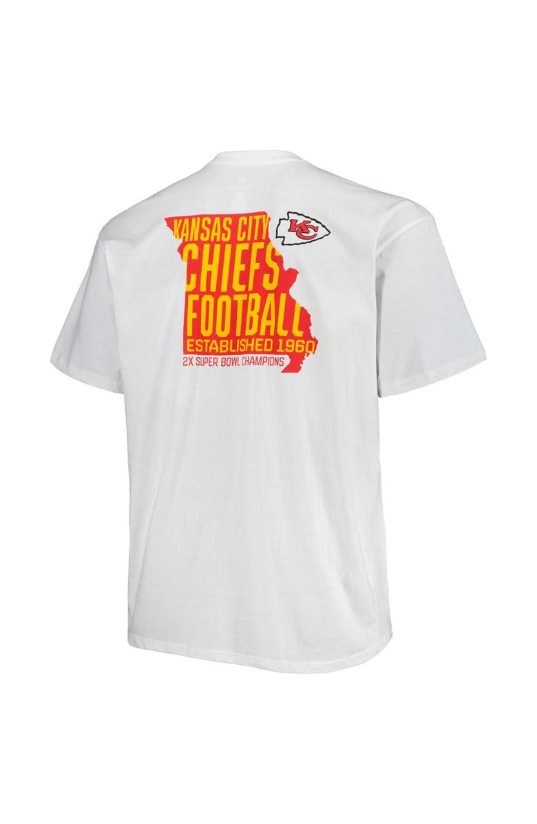 FANATICS Men's Fanatics Branded White Kansas City Chiefs Big & Tall Hometown Collection Hot Shot T-Shirt, Alternate, color,