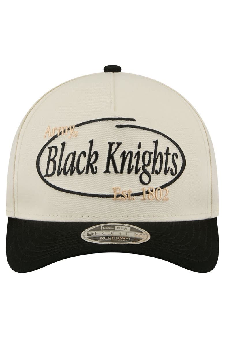 Men's New Era  Natural/Black Army Black Knights Prepster 9FORTY M-Crown Adjustable Hat, Alternate, color, Natural