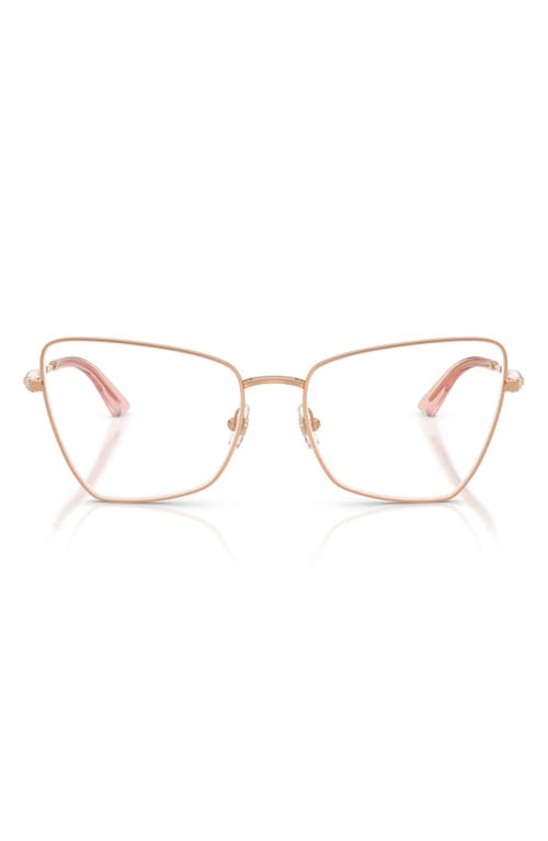 Jimmy Choo 56mm Irregular Optical Glasses In Gold