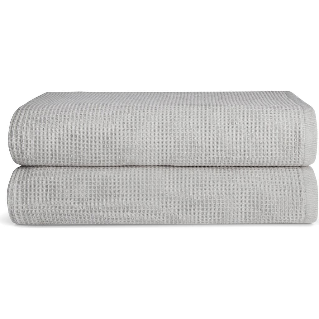 Cozy Earth Waffle Bath Towel In Gray
