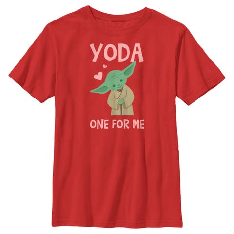 Boy's Star Wars Valentine's Day Yoda One for Me Simple  Graphic T-Shirt