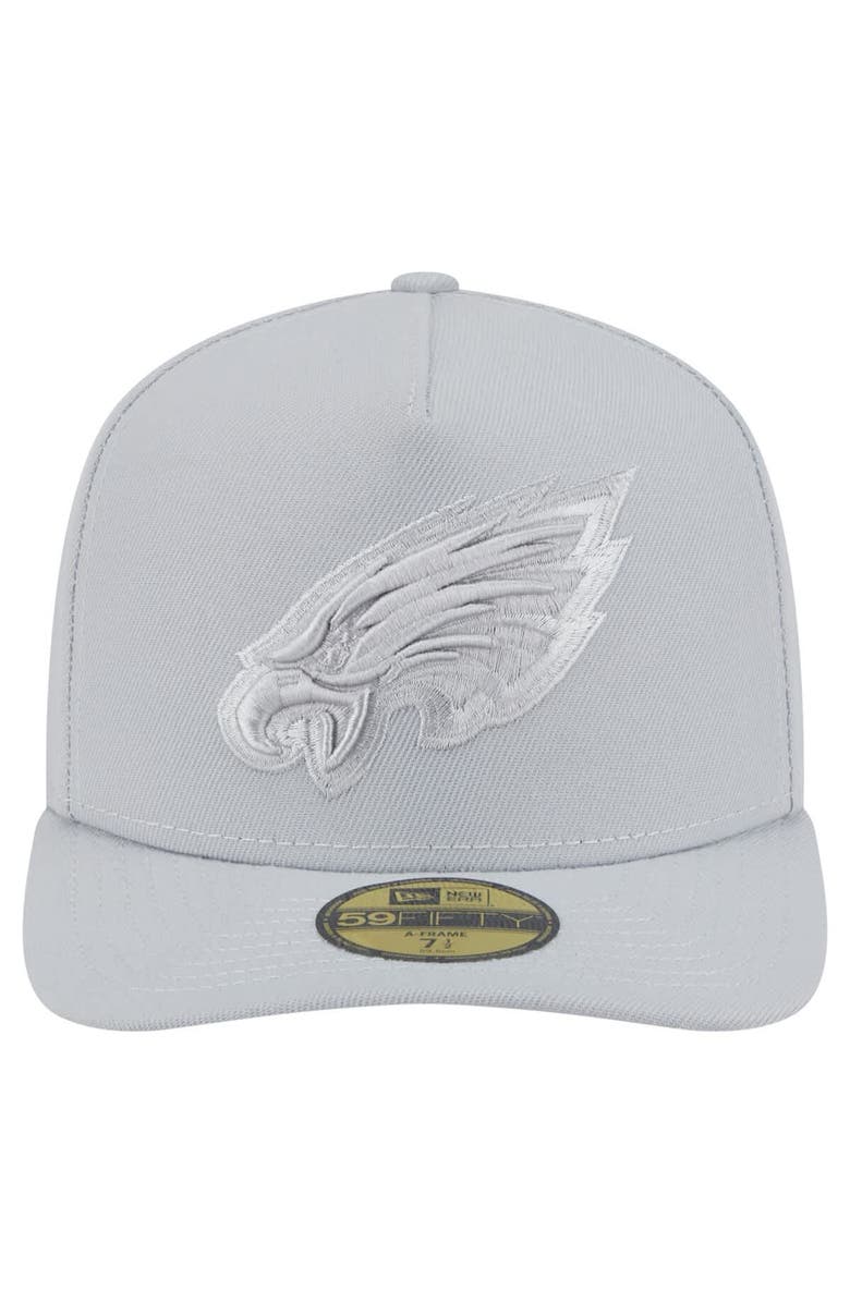 New Era Men's New Era Gray Philadelphia Eagles Color Pack A-Frame 59FIFTY Fitted Hat, Alternate, color, 