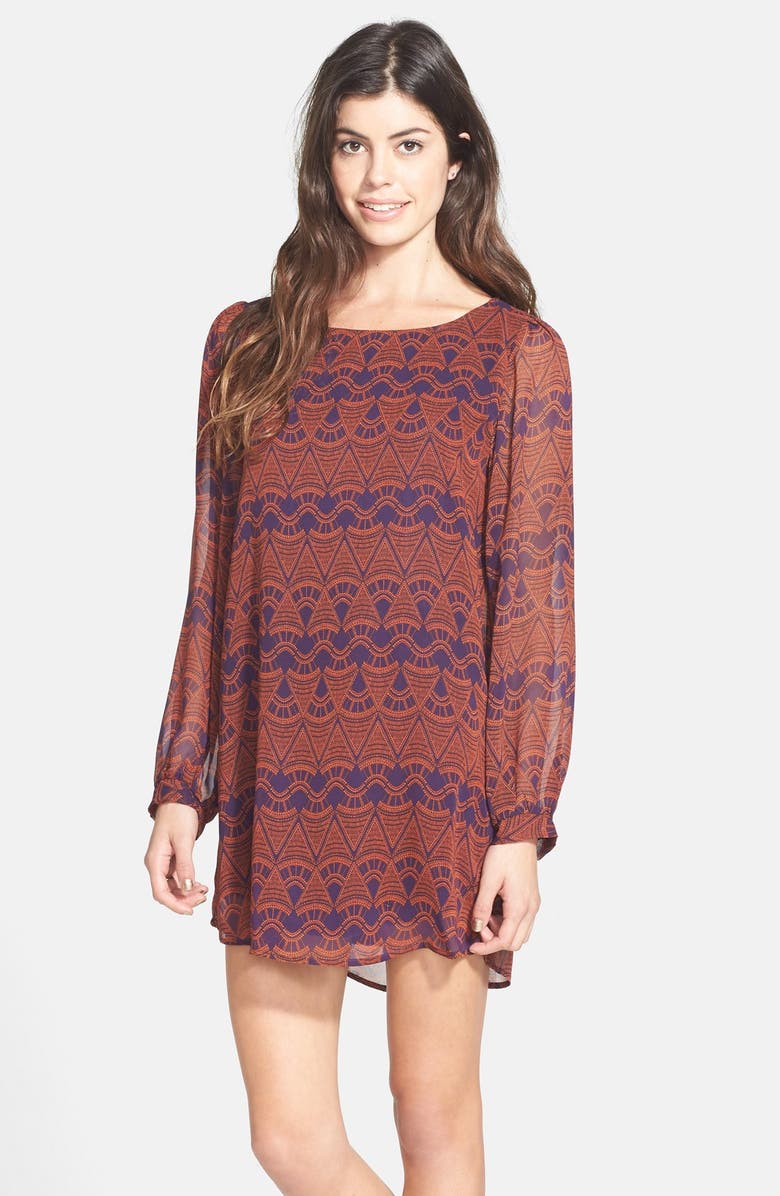 En Crème Print Woven Shift Dress, Main, color, 