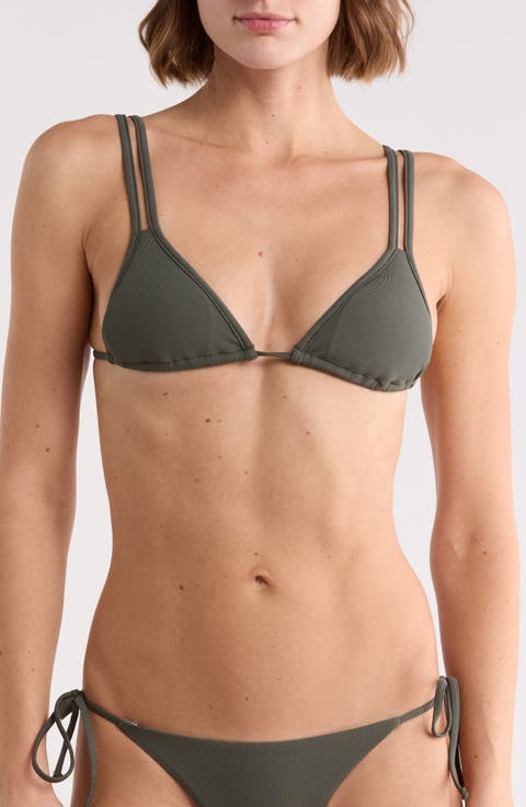 Itza Ribbed Triangle Bikini Top