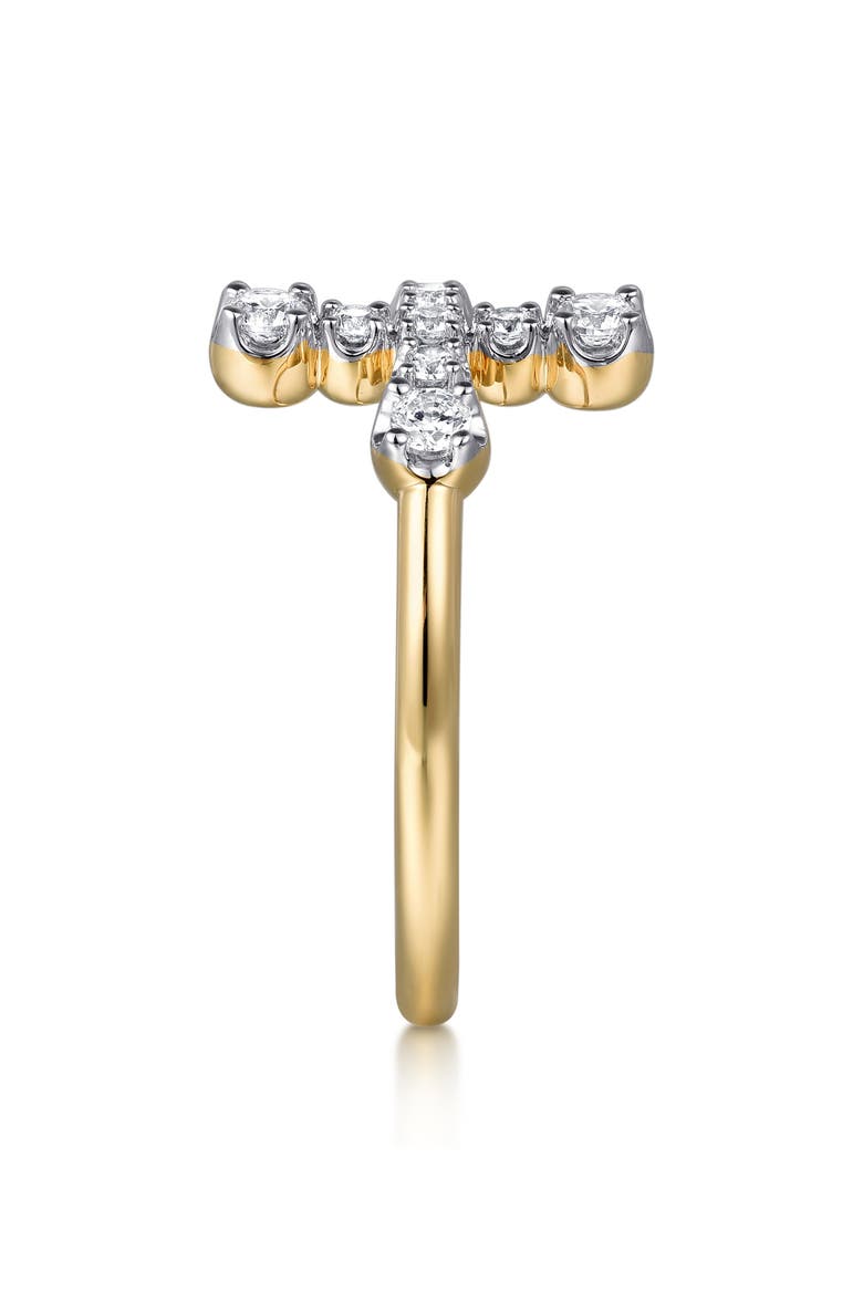 14k Gold Diamond Sideways Cross Ring, Alternate, color, 14K YELLOW GOLD