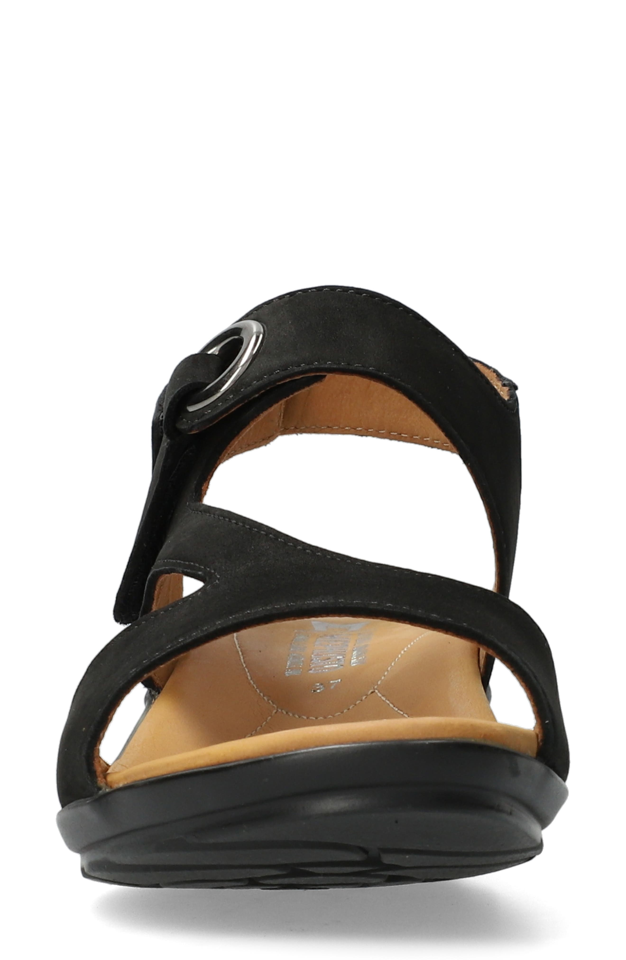 Mephisto Prissie Ankle Strap Sandal, Alternate, color, Black Bucksoft