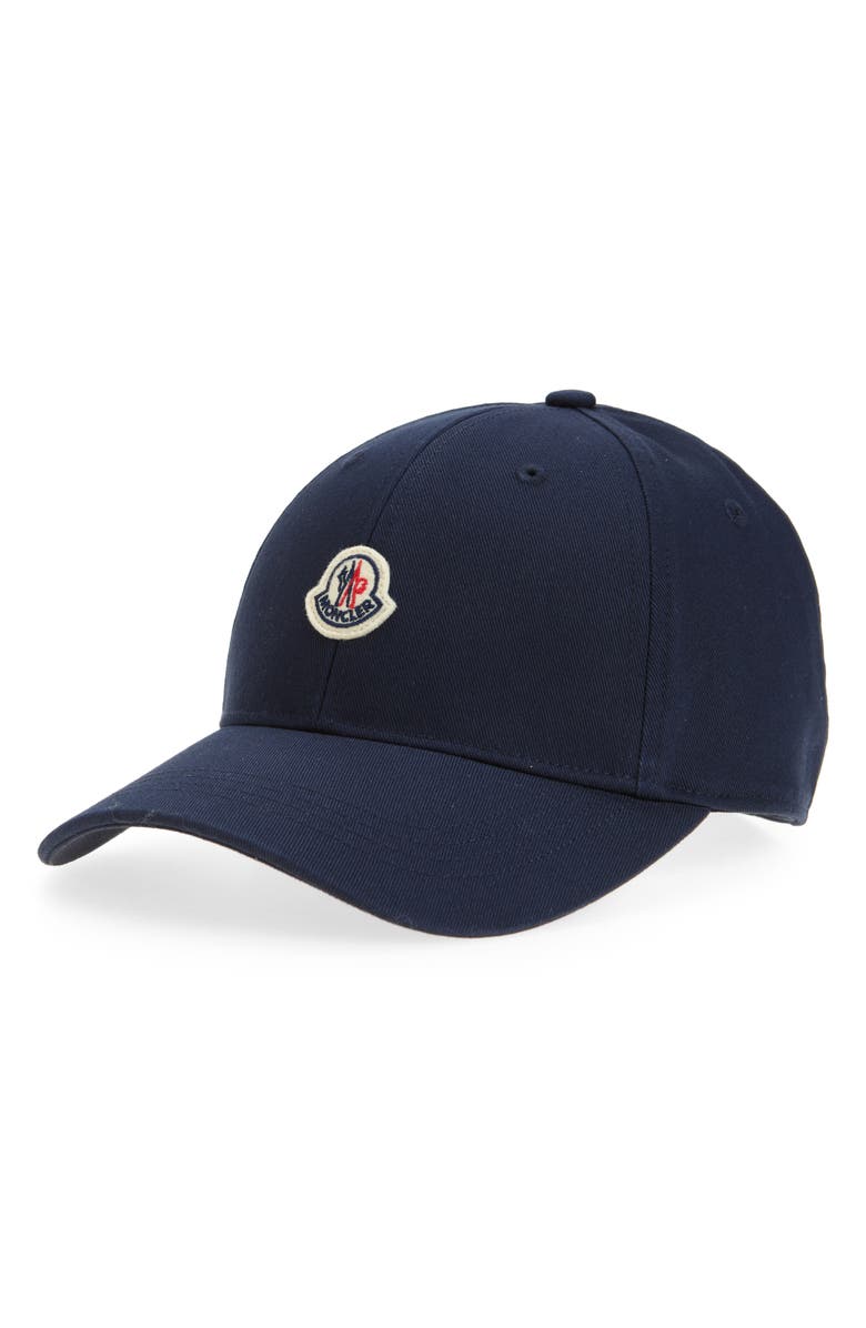 Moncler Logo Patch Baseball Cap, Main, color, 
