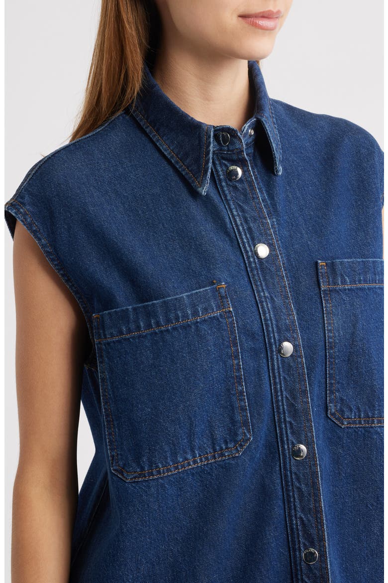 The Sleeveless Denim Mini Shirtdress, Alternate, color, FAULT